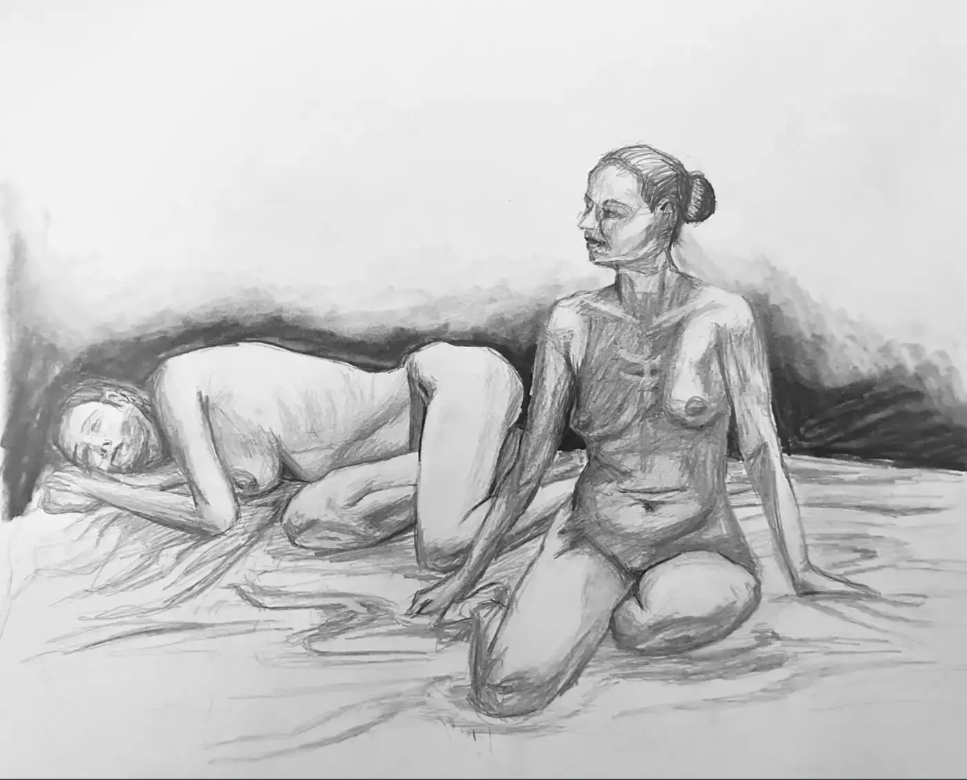 Charcoal figure study